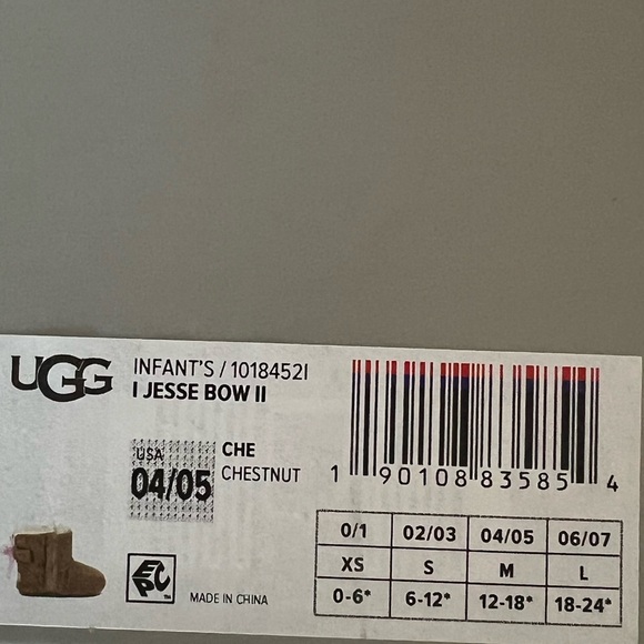 🎀Unworn, new in box Baby Girl Uggs Sz 5 Pink Bow 🎀 - Picture 7 of 8